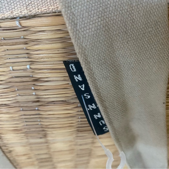 Sun N’ Sand Large Tan Woven Straw / Tissu Tote Bag / Beach bag sunnsand - Picture 8 of 16
